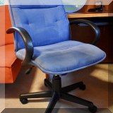 F29. Chairworks blue desk chair. 36”h 